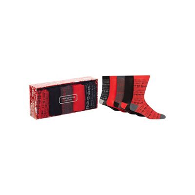 Red Herring Set of five festive socks gift box